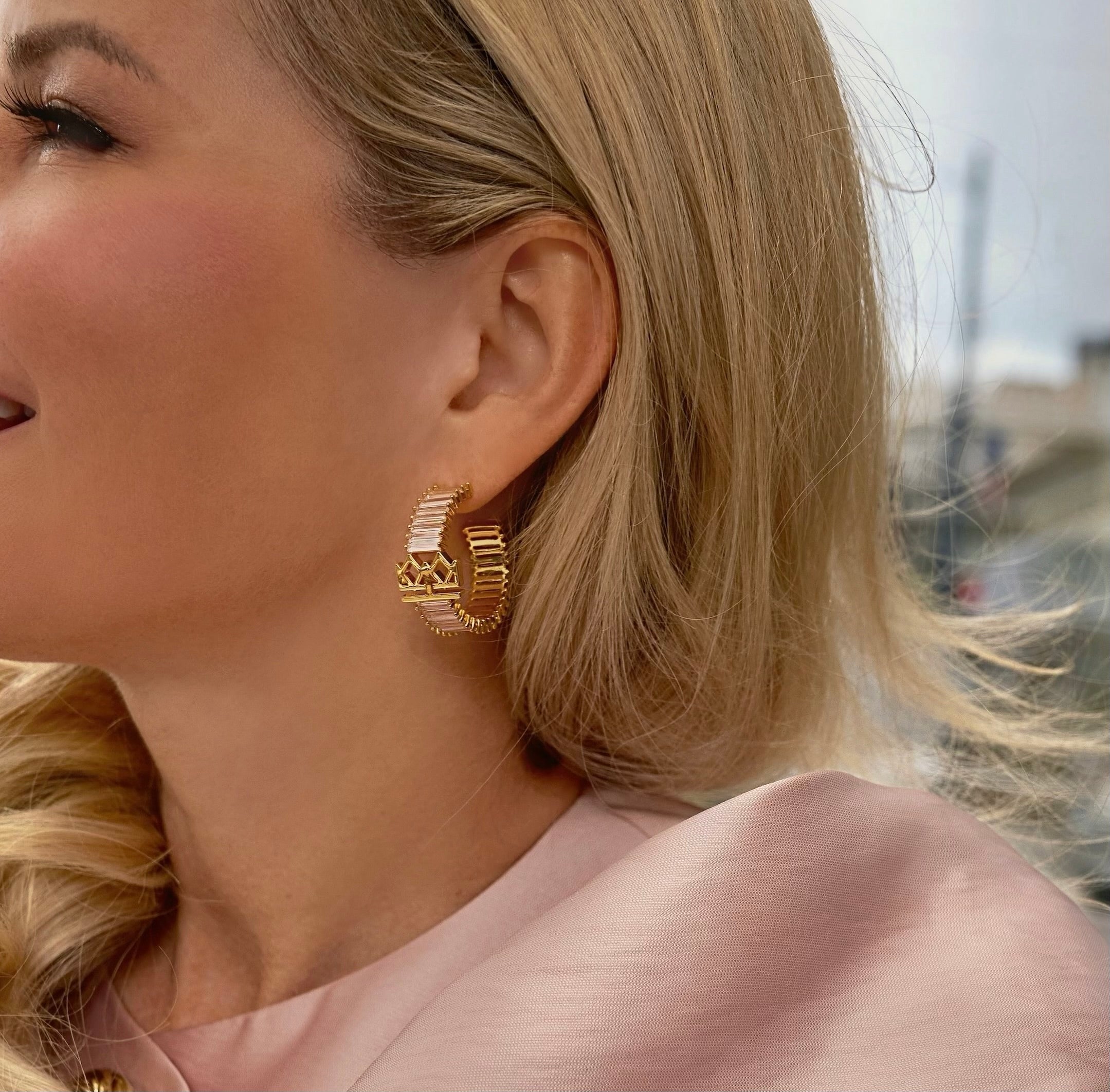 Crown Hoop Earrings