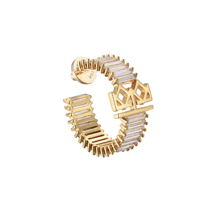 Crown Hoop Earrings with Cubic Zirconia
