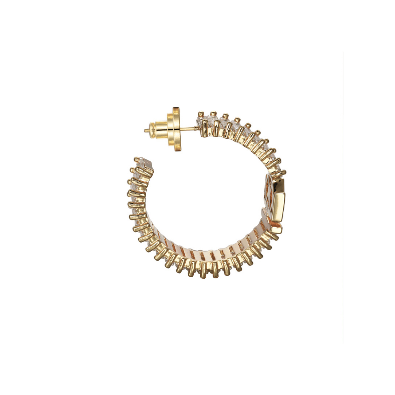 Crown Hoop Earrings with Cubic Zirconia