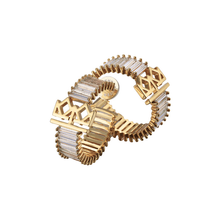 Crown Hoop Earrings with Cubic Zirconia