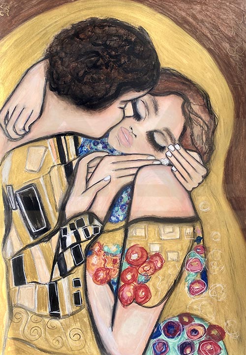 The Kiss Velvet Wall Art