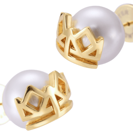 Pearl studs with Crown