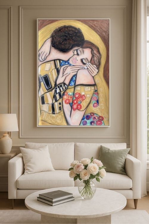 The Kiss Velvet Wall Art