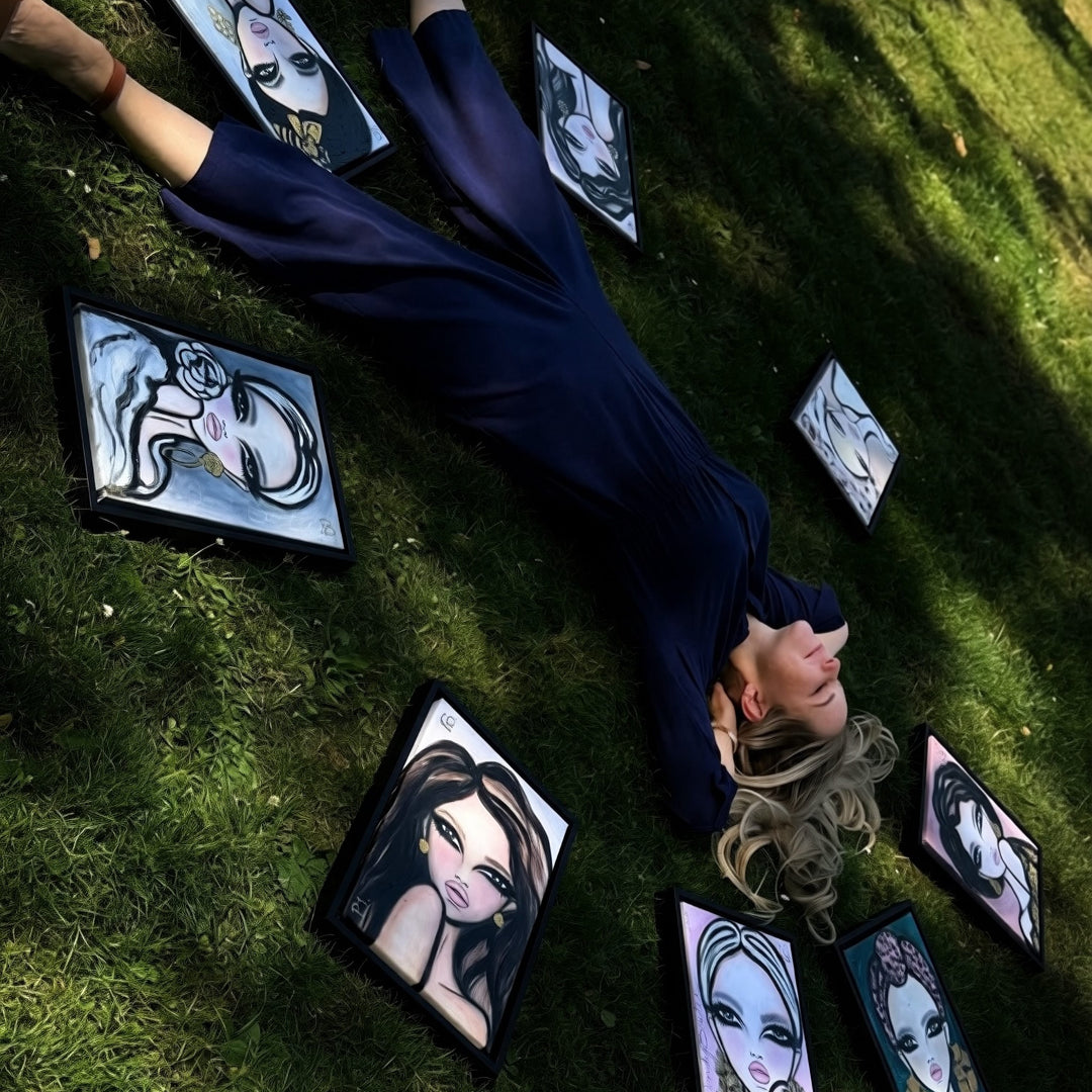 Wendy Buiter in the park with art