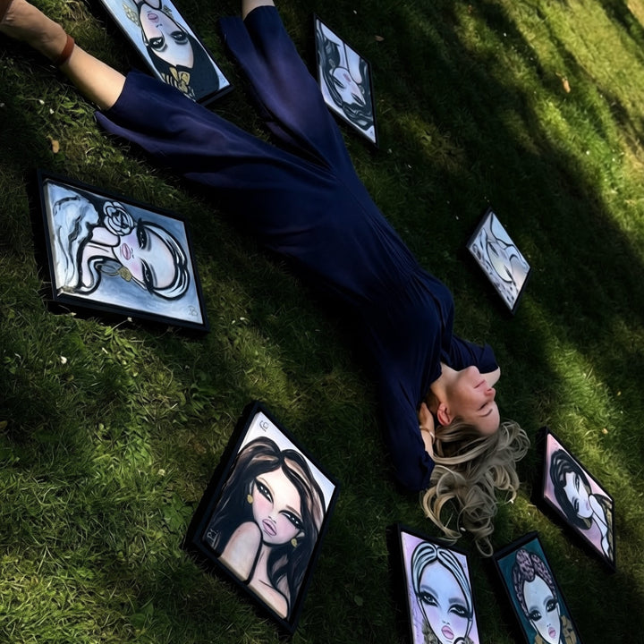 Wendy Buiter in the park with art