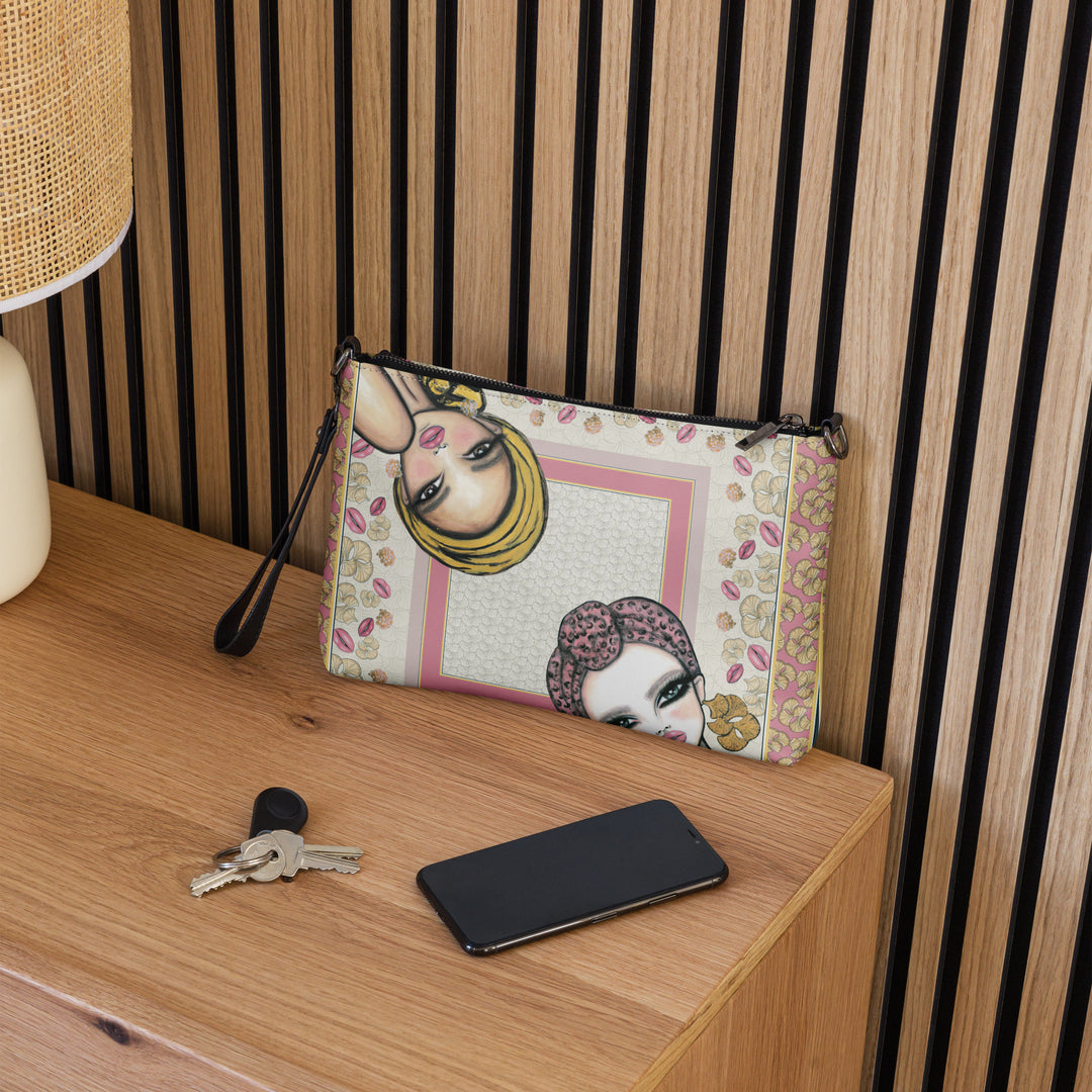 Le Jardin des Muses bag styled with keys and a phone on a wooden table
