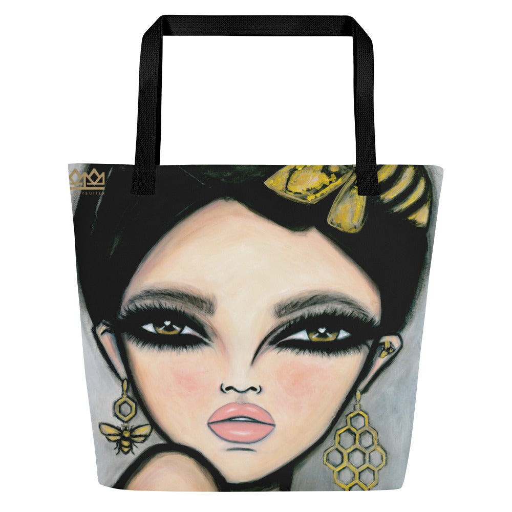 Queen Bee Large Art Tote Bag by Wendy Buiter, alternate product view