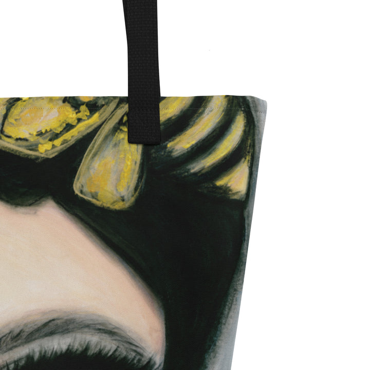 Queen Bee Large Art Tote Bag by Wendy Buiter showing product details