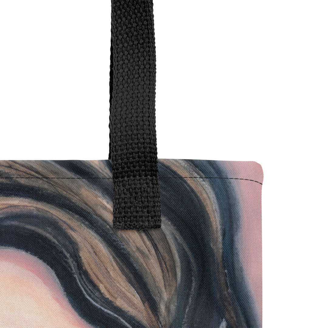 Detail view of the Galore Medium Art Tote Bag and cotton handles