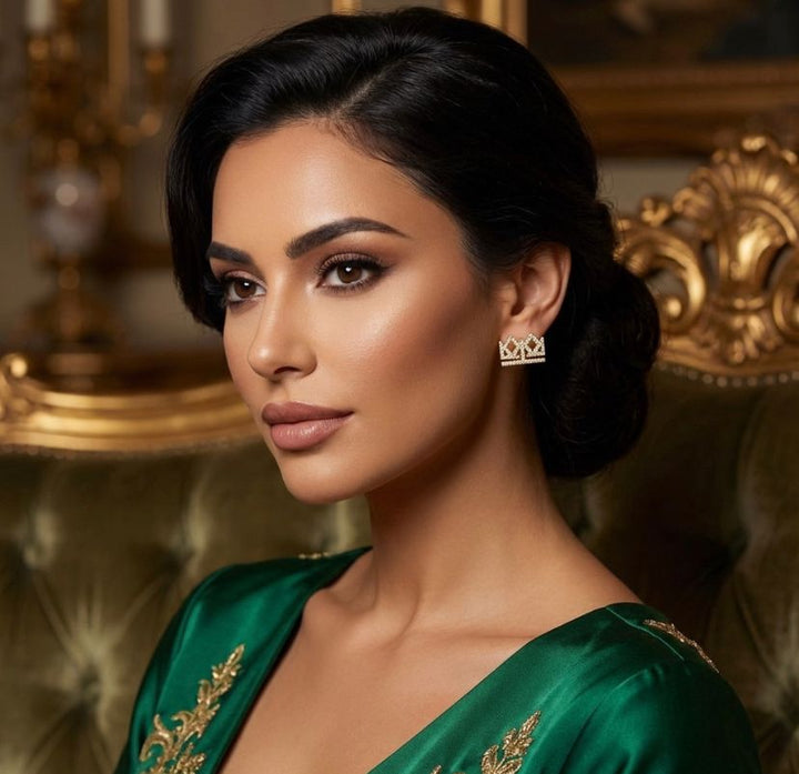 Crown Studs with Cubic Zirconia