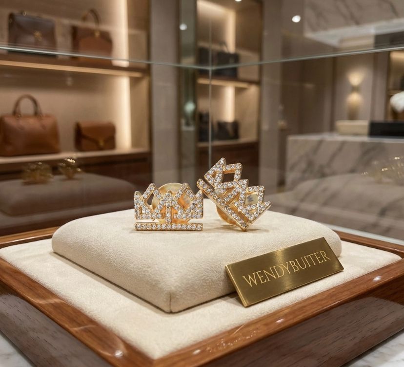 Crown Studs with Cubic Zirconia