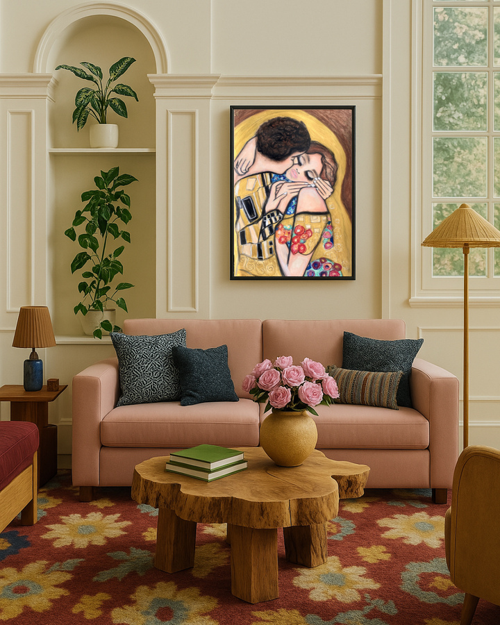The Kiss Velvet Wall Art